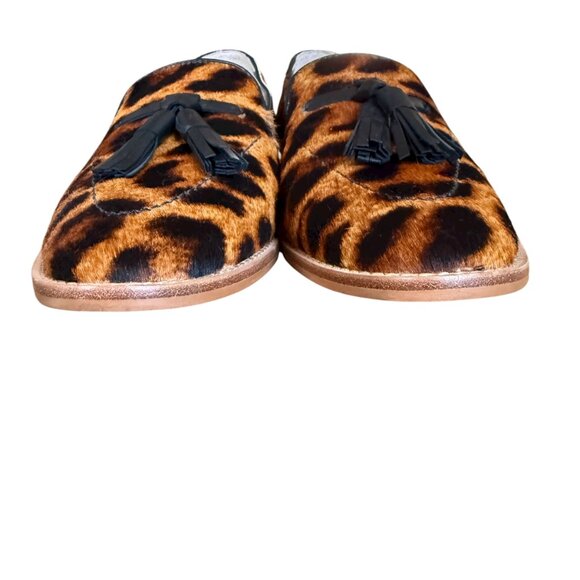 Talbots Leighton tassel loafers in leopard print calf hair women's size 6M - Picture 4 of 11